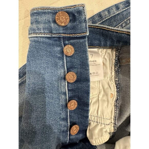 MOTHER The Tripper Ankle Fray Straight Leg Distressed Button Fly Sz 27 - Picture 5 of 12